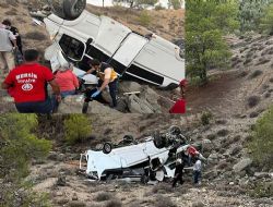 Mut'ta otomobil �arampole u�tu 2 yaral�